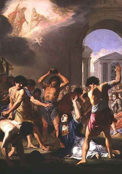 The Martyrdom of St. Stephen, c.1623 Oil Painting by Jacques Stella