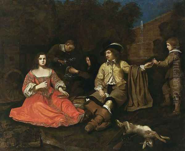 A Hunting Company Resting c. 1651 Oil Painting by Michael Sweerts