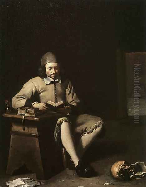 Penitent Reading in a Room Oil Painting by Michael Sweerts