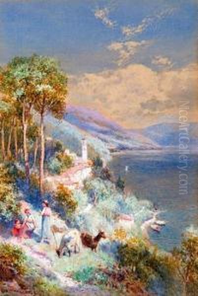 Italian Riviera Oil Painting by Charles Rowbotham