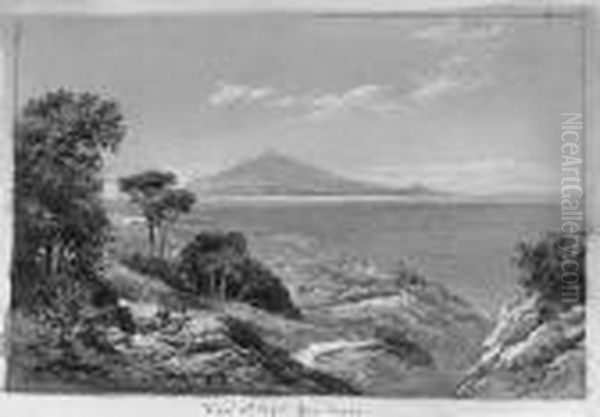 View Of Capri From Massa Oil Painting by Charles Rowbotham