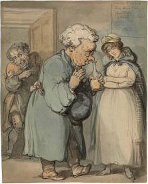 The Quack Dr. Humbug Gives Advice Gratis Oil Painting by Thomas Rowlandson