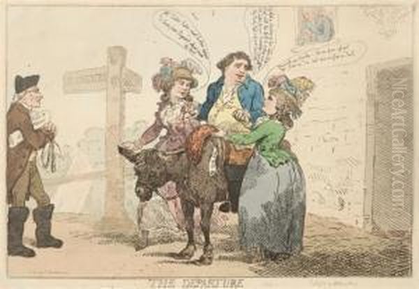 The Departure Oil Painting by Thomas Rowlandson