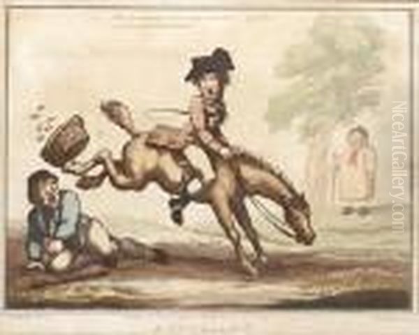 Horse Accomplishments Oil Painting by Thomas Rowlandson