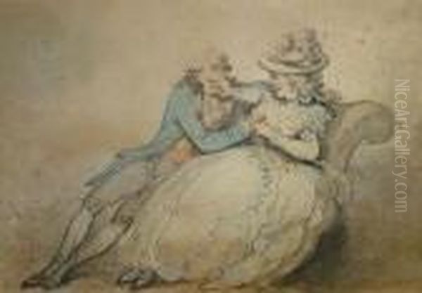 Amorous Couple Oil Painting by Thomas Rowlandson