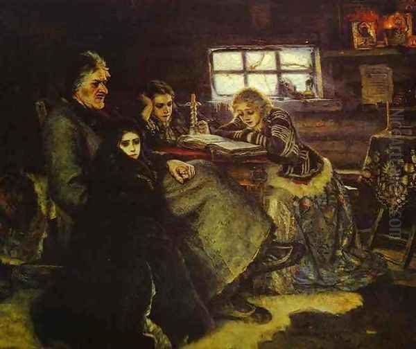 The Menshikov Family in Beriozovo, 1883 Oil Painting by Vasilij Ivanovic Surikov