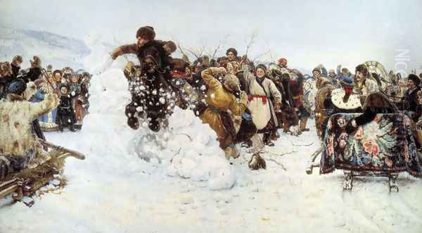 The Capture of the Snow Fortress, 1891 Oil Painting by Vasilij Ivanovic Surikov