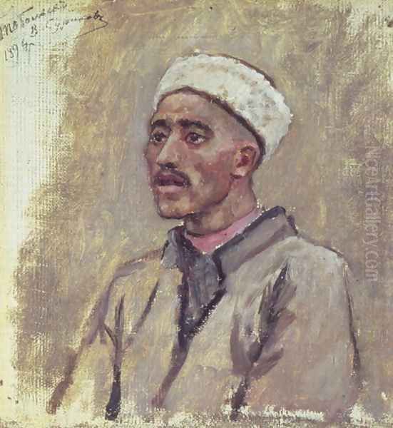 A Siberian Tartar, sketch for Yermak Conquers Siberia, 1894 Oil Painting by Vasilij Ivanovic Surikov