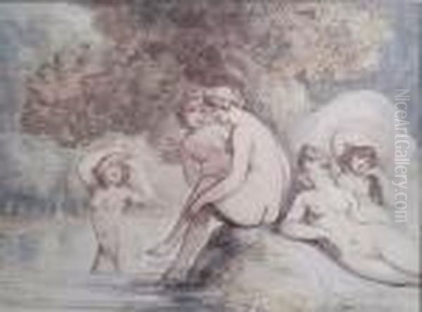 The Bathers Oil Painting by Thomas Rowlandson