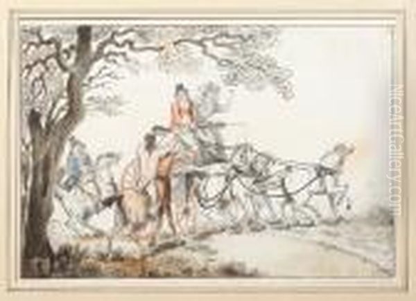 Highwaymen Oil Painting by Thomas Rowlandson