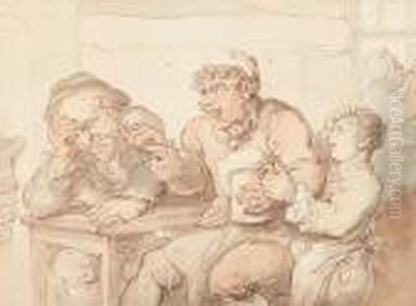 The Drunken Husband Oil Painting by Thomas Rowlandson