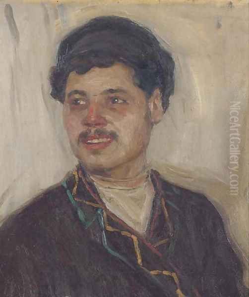 Study of a soldier Oil Painting by Vasilij Ivanovic Surikov