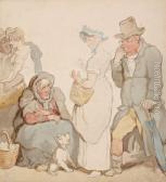 Scene De Rue Oil Painting by Thomas Rowlandson