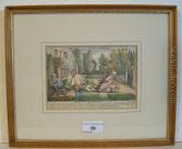 Miseries Of The Country Oil Painting by Thomas Rowlandson