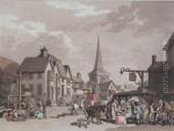 Cuckfield Oil Painting by Thomas Rowlandson