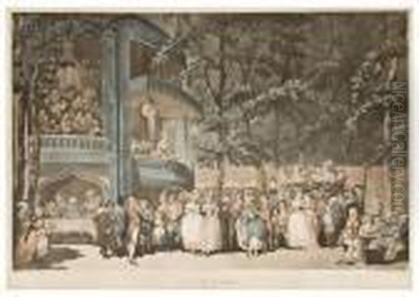 London -- Vauxhall Gardens Oil Painting by Thomas Rowlandson