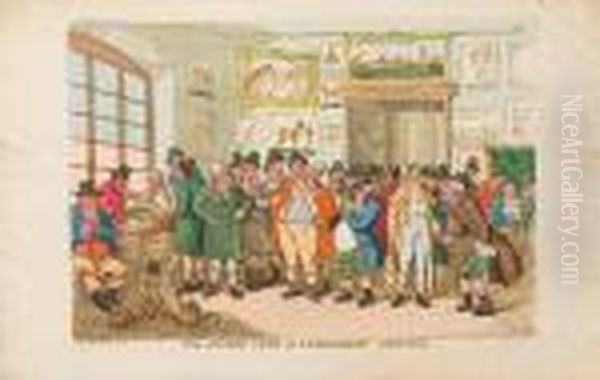 The Jockey Club Or Newmarket Meeting Oil Painting by Thomas Rowlandson