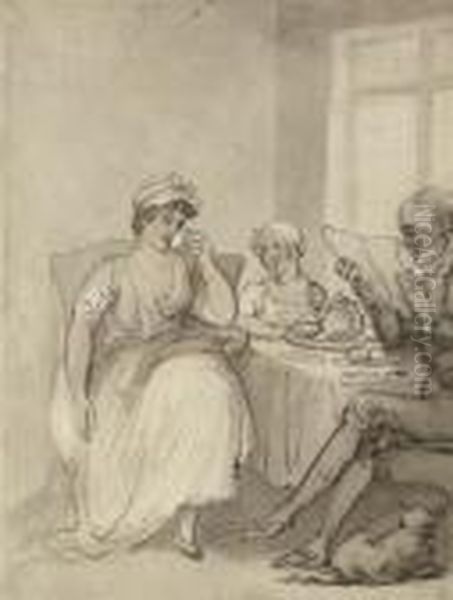 Afternoon Refreshment Oil Painting by Thomas Rowlandson