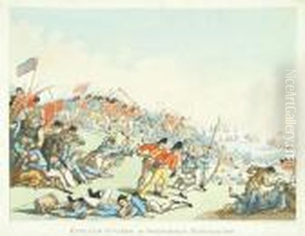 England Invaded, Or Frenchmen Naturalized Oil Painting by Thomas Rowlandson