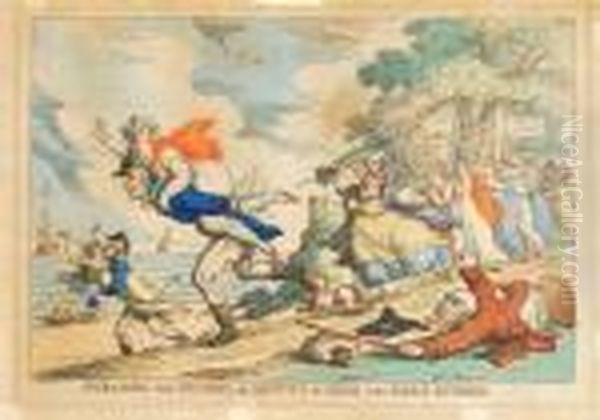 Summer Amusement At Margate, Or A
 Peep At The Mermaids;defrauding The Customs, Or Shipping Goods Not 
Fairlyentered Oil Painting by Thomas Rowlandson