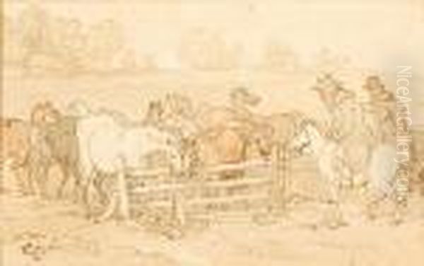 The Horse Inspection Oil Painting by Thomas Rowlandson