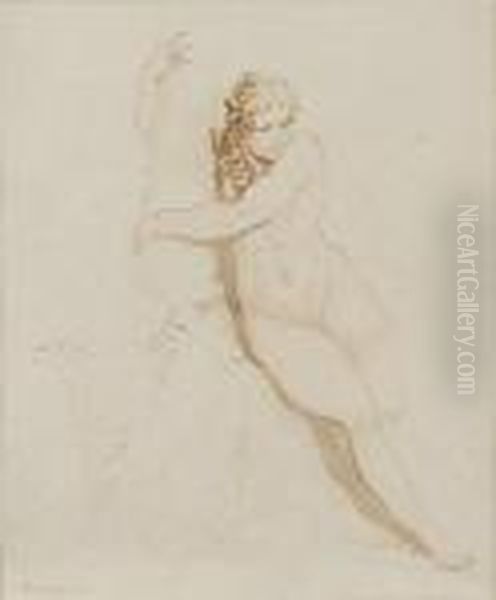 Study Of A Female Nude Oil Painting by Thomas Rowlandson