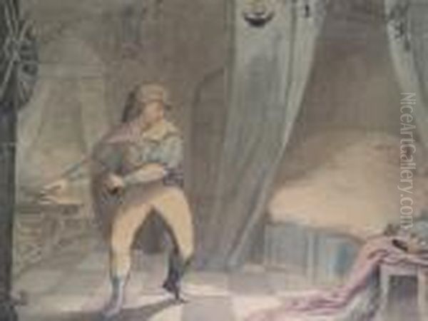 Scene From Macbeth; Watercolour On Wove Paper Oil Painting by Thomas Rowlandson