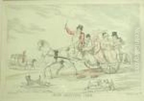 Irish Jaunting Carr Oil Painting by Thomas Rowlandson