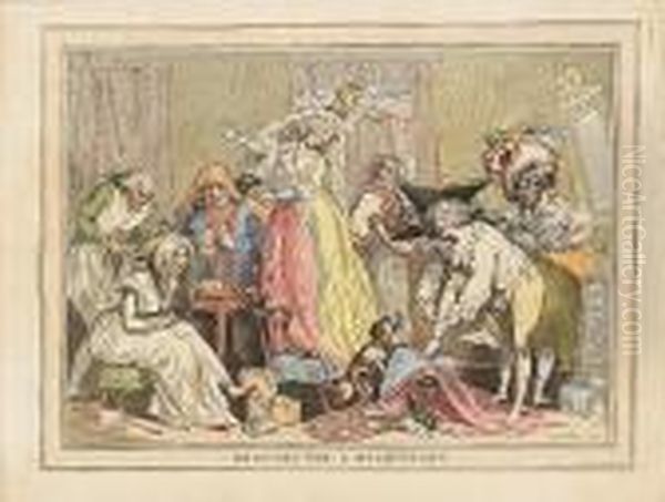 Dressing For A Masquerade Oil Painting by Thomas Rowlandson