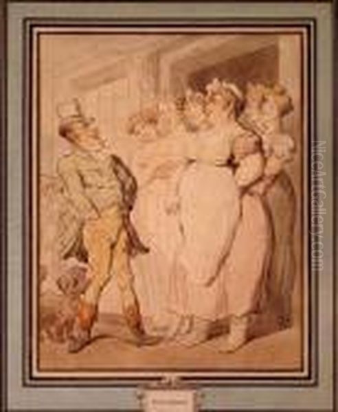 Watercollor On Paper Oil Painting by Thomas Rowlandson