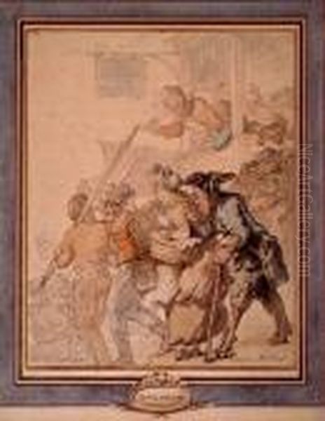 Watercollor On Paper Oil Painting by Thomas Rowlandson