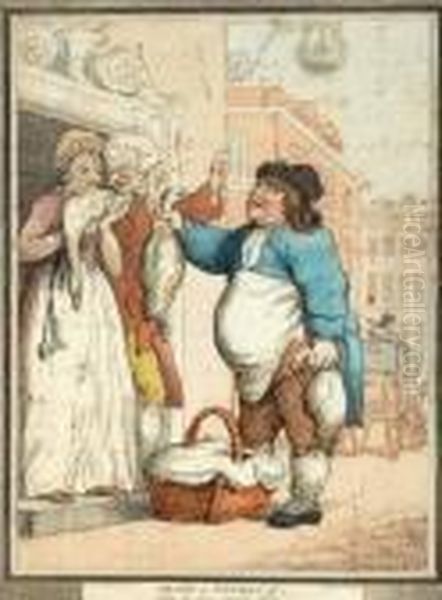 Cries Of London No. 2, Buy My Goose, My Fat Goose Oil Painting by Thomas Rowlandson