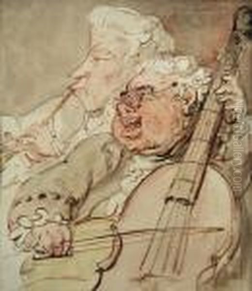 The Viola Da Gamba Oil Painting by Thomas Rowlandson