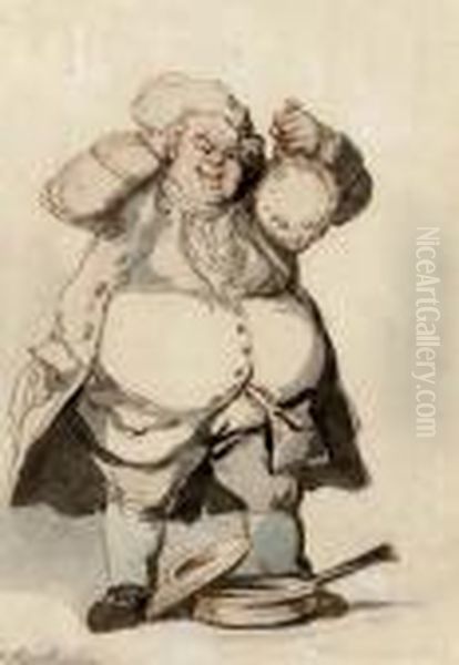 The Glutton Oil Painting by Thomas Rowlandson