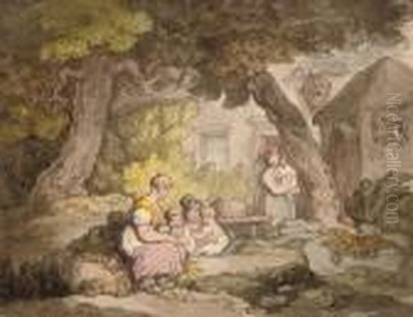 The Family Gathering Oil Painting by Thomas Rowlandson