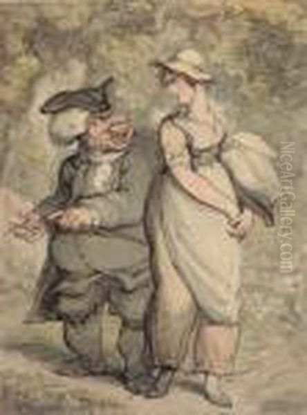 The Parson And The Maid Oil Painting by Thomas Rowlandson