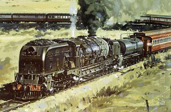 Train Oil Painting by John S. Smith