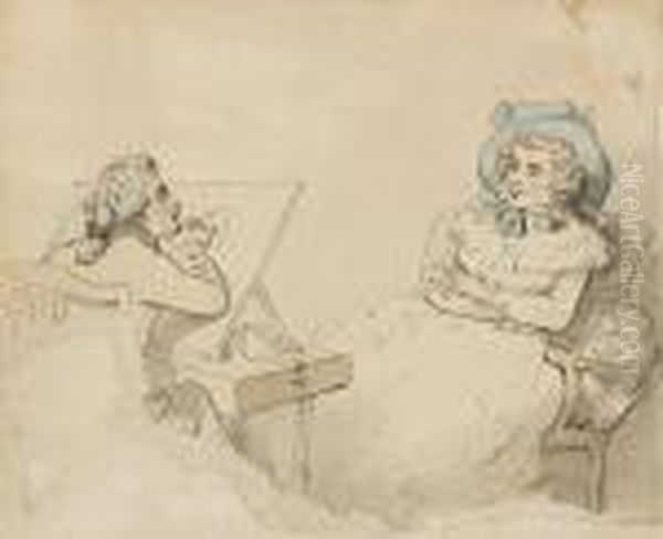 Painting A Portrait Of The Actress Francis Abington (1737-1815) Oil Painting by Thomas Rowlandson