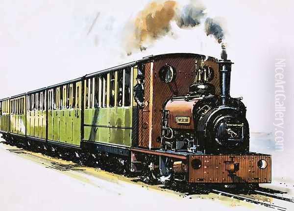 The World of Speed and Power a Hunslet 0-4-0 saddle tank called Dolbadarn Oil Painting by John S. Smith