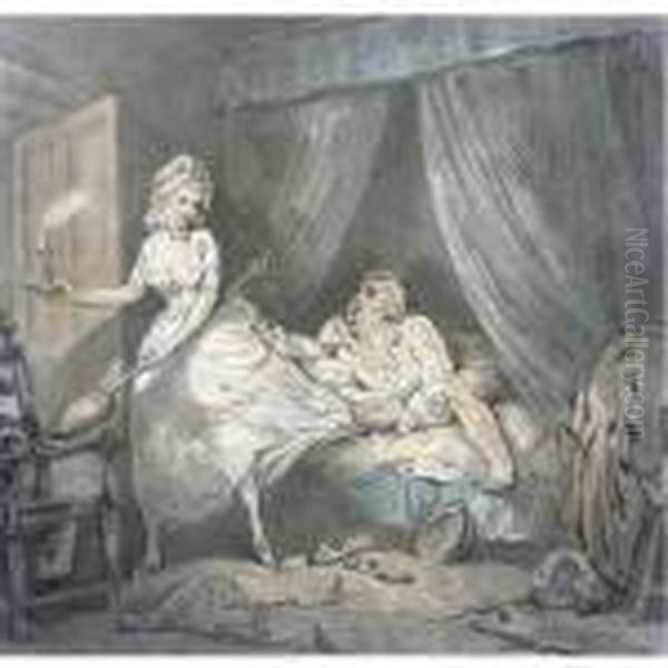 The Chambermaid Oil Painting by Thomas Rowlandson