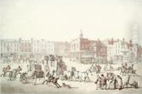 The Market Square, Kingston-upon-thames Oil Painting by Thomas Rowlandson