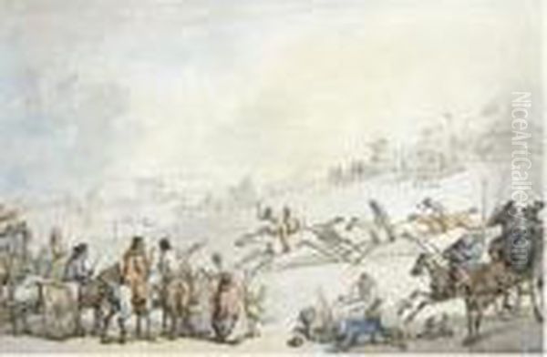 At The Races Oil Painting by Thomas Rowlandson