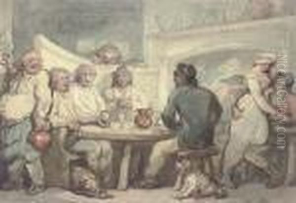 A Tavern Scene Oil Painting by Thomas Rowlandson