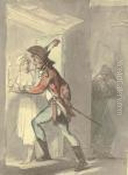 Men Have Their Entrances And Exits Oil Painting by Thomas Rowlandson