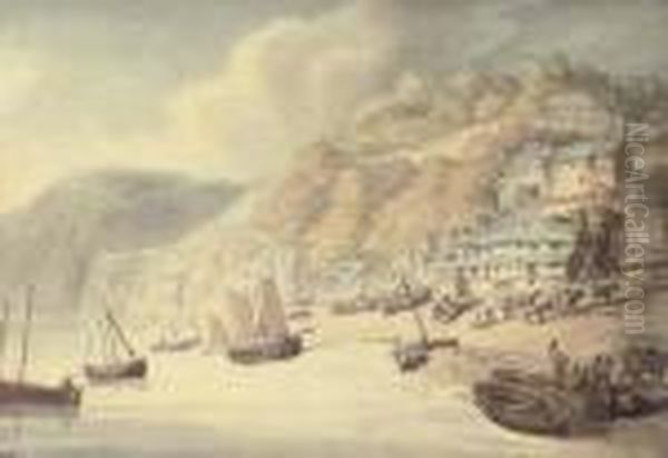 Clovelly Oil Painting by Thomas Rowlandson