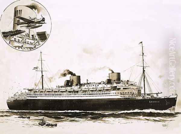 The steam liner Breman Oil Painting by John S. Smith