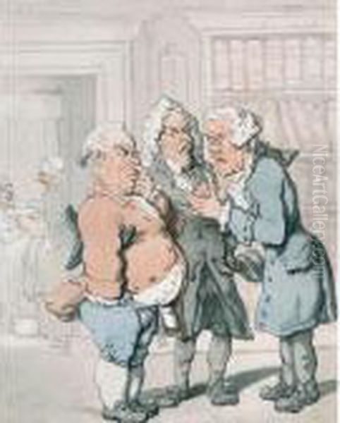 The Doctor's Consultation Oil Painting by Thomas Rowlandson