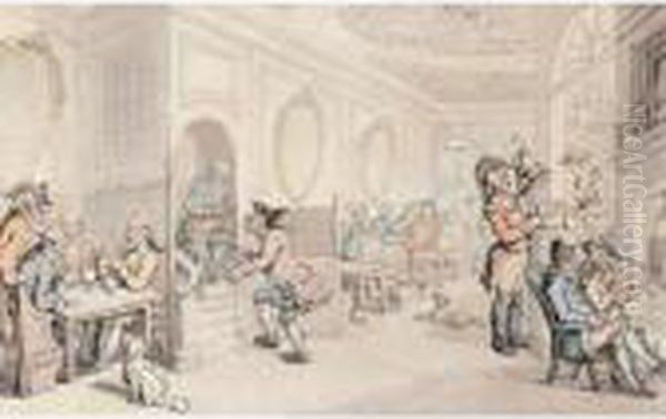 Strong Waters At Bath Oil Painting by Thomas Rowlandson