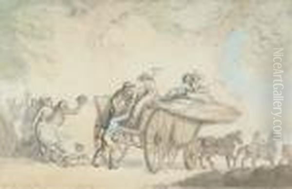 Harvesters Merrymaking Oil Painting by Thomas Rowlandson