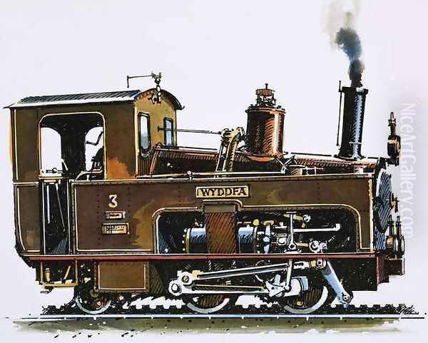 The World of Speed and Power Locomotive of the Snowdon Mountain Railway Oil Painting by John S. Smith